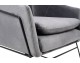 EMMA VELVET armchair, dark gray velvet - black base