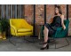 EMMA VELVET armchair, dark green velvet - black base