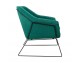 EMMA VELVET armchair, dark green velvet - black base