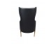 HAMPTON VELVET black armchair, black eco-leather - gold base