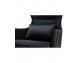 HAMPTON VELVET black armchair, black eco-leather - gold base