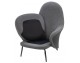 Chair LOBBY TEDDY gray - stainless steel, opal black