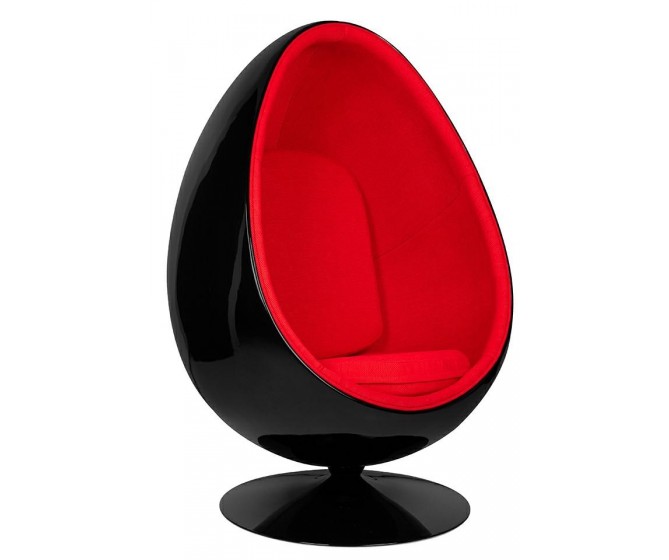 Armchair OVALIA BLACK, red