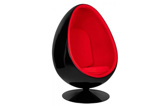 Armchair OVALIA BLACK, red