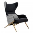 Armchair HAMPTON VELVET black / houndstooth