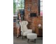 Beige TEDDY GRAND armchair with footstool