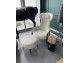 Beige TEDDY GRAND armchair with footstool