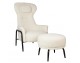 Beige TEDDY GRAND armchair with footstool