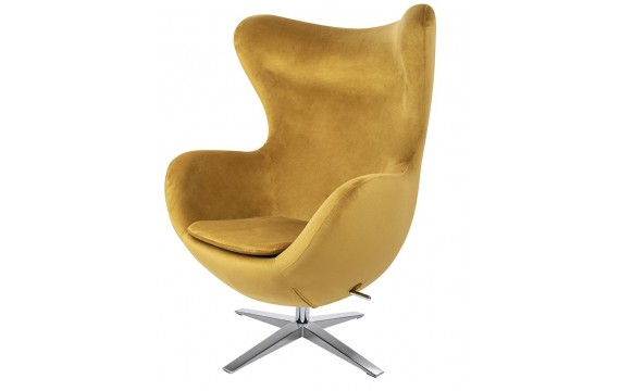 EGG WIDE VELVET armchair, khaki green