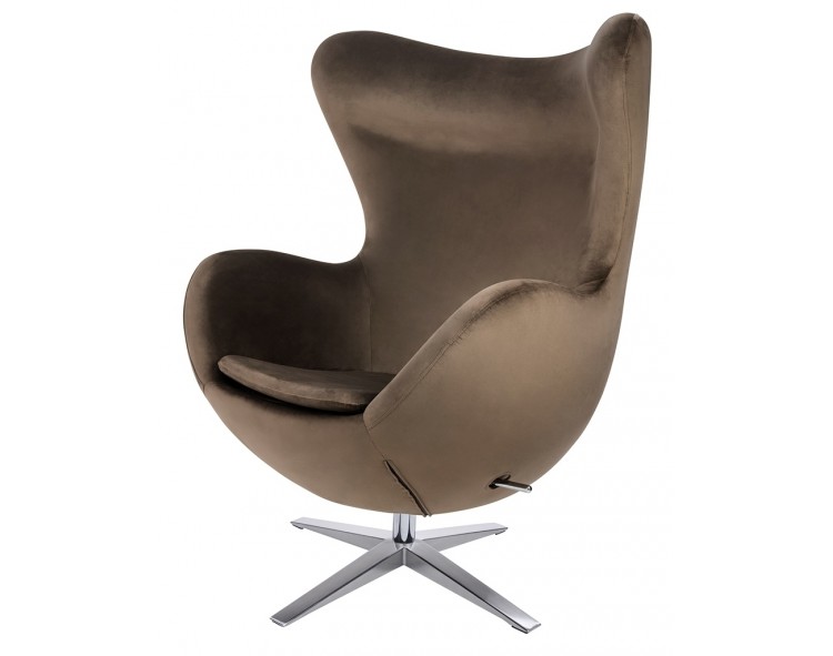 Armchair EGG WIDE VELVET, dark brown.81 - velvet, steel base