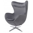 Armchair EGG WIDE VELVET, dark grey. 40 - velvet, steel base