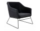 EMMA VELVET armchair, black velvet - black base