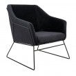 EMMA VELVET armchair, black velvet - black base