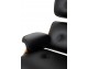 Lounge chair HM XL black / walnut with footstool