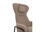 Armchair TEDDY GRAND, dark brown, with footstool