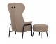 Armchair TEDDY GRAND, dark brown, with footstool