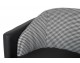 GUBI armchair, black PU / houndstooth