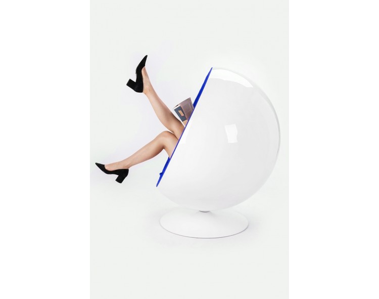 BALL armchair white and blue - fiberglass