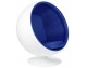 BALL armchair white and blue - fiberglass