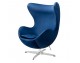 EGG CLASSIC VELVET armchair, dark blue - velvet, aluminum base