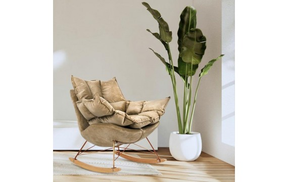 Rocking chair SWING VELVET khaki