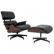 LOUNGE HM armchair black / ebony with footstool