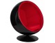 BALL BLACK armchair, red