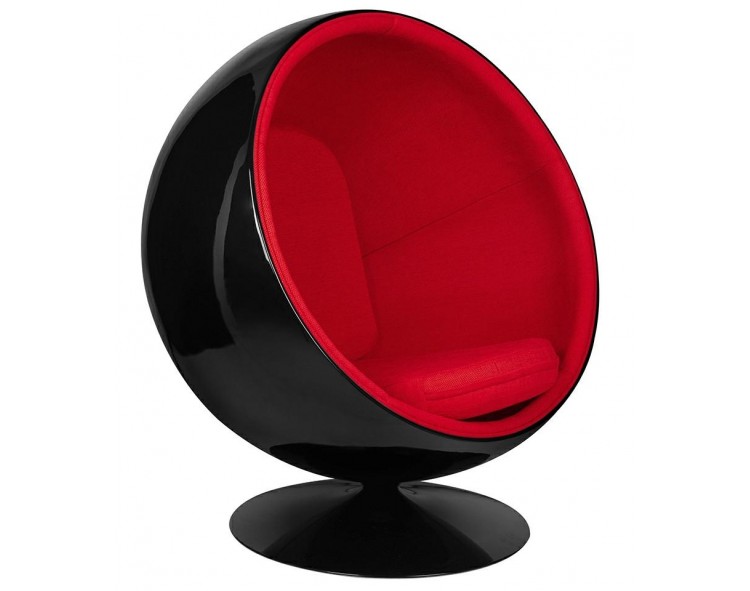 BALL BLACK armchair, red