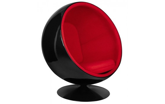 BALL BLACK armchair, red