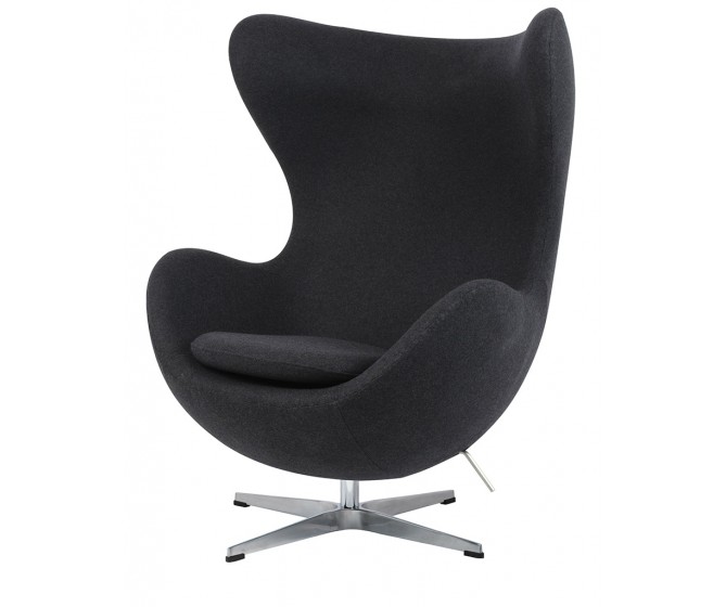 EGG CLASSIC armchair, dark gray.5 - wool, aluminum base