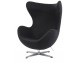 EGG CLASSIC armchair, dark gray.5 - wool, aluminum base