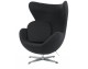 EGG CLASSIC armchair, dark gray.5 - wool, aluminum base