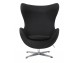 EGG CLASSIC armchair, dark gray.5 - wool, aluminum base