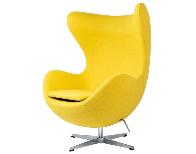 Armchair EGG CLASSIC mustard.21 - wool, aluminum base