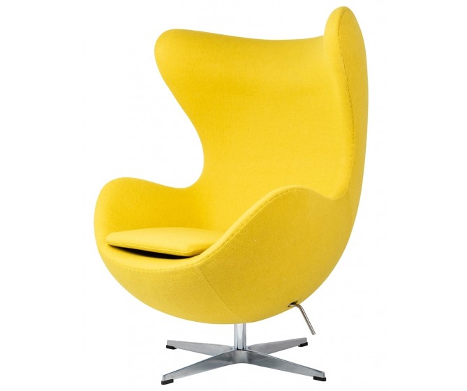 Armchair EGG CLASSIC mustard.21 - wool, aluminum base