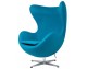 EGG CLASSIC armchair, dark turquoise.16 - wool, aluminum base