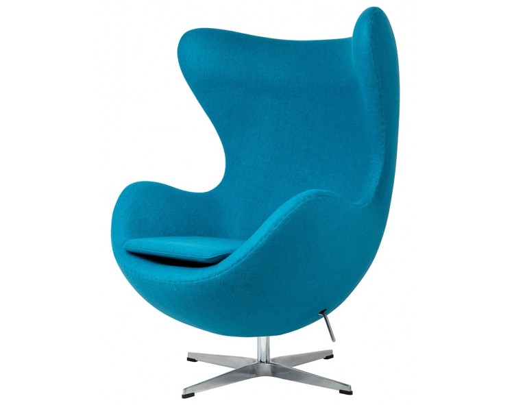 EGG CLASSIC armchair, dark turquoise.16 - wool, aluminum base