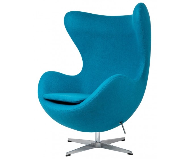 EGG CLASSIC armchair, dark turquoise.16 - wool, aluminum base