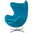 EGG CLASSIC armchair, dark turquoise.16 - wool, aluminum base