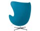 EGG CLASSIC armchair, dark turquoise.16 - wool, aluminum base