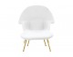 COZY TEDDY white armchair with footrest.