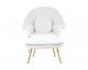 COZY TEDDY white armchair with footrest.