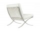 Armchair BARCELON white - eco-leather, polished steel