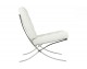 Armchair BARCELON white - eco-leather, polished steel