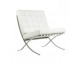 Armchair BARCELON white - eco-leather, polished steel