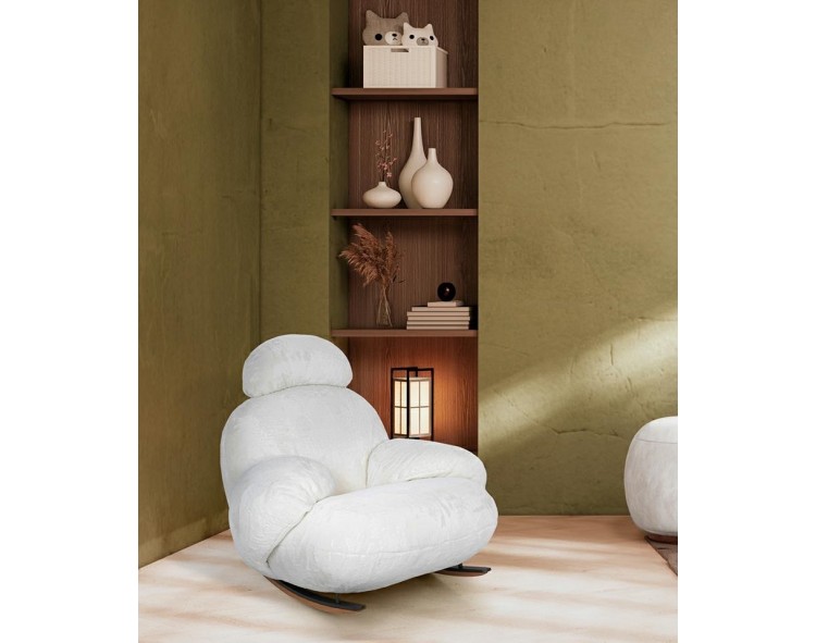 PLUSH FUR rocking chair, white.