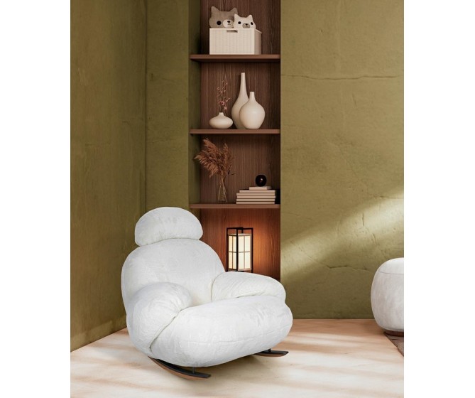 PLUSH FUR rocking chair, white.