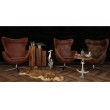 EGG WIDE PU armchair, vintage brandy brown