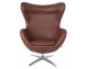 EGG WIDE PU armchair, vintage brandy brown