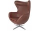 EGG WIDE PU armchair, vintage brandy brown